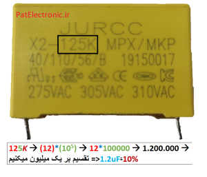 نحوه خواندن مقدار خازن ها از روی کد آنها 8 124K MKP نحوه خواندن مقدار خازن ها از روی کد آنها