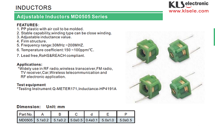adjustable Inductors MD0505 Series
