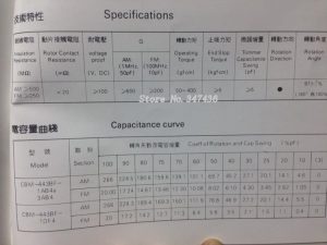 خازن متغیر variable capacitor 12 دیتاشیت خازن متغییر FM AM