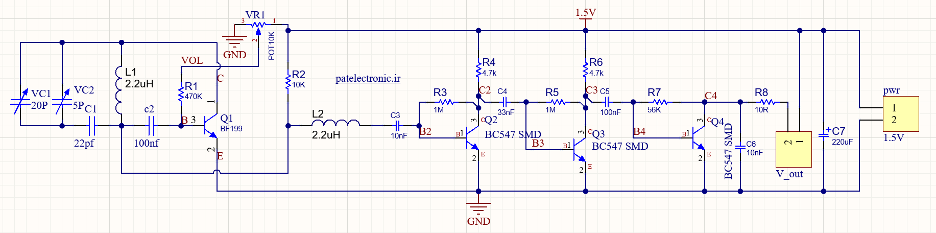 گیرنده رادیویی چهار ترانزیستوری 2 fm 4 transistor rf 1