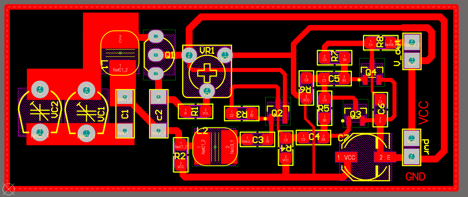 گیرنده رادیویی چهار ترانزیستوری 1 fm 4 transistor rf pcb 1 1