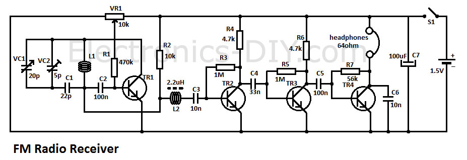 گیرنده رادیویی چهار ترانزیستوری 3 simple fm radio receiver 1