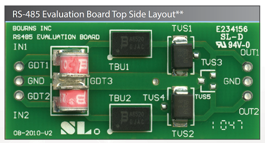 لوله تخلیه لوله تخلیه گاز (GDT)Gas Discharge Tubes(GDT)Gas Discharge Tubes 10 RS 485 Evaluation Board Top Side Layout