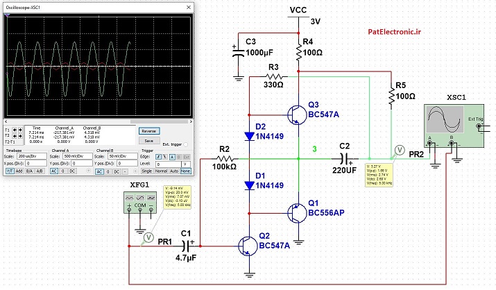 Three Transistor Headphone Amplifier Class AB 04 01 15