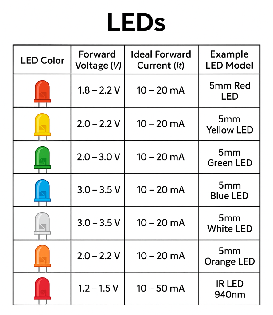 LED electronic specification table 1404 11 27